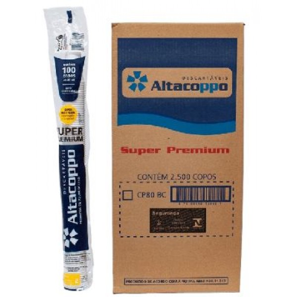 COPO PLÁST. SUPER PREMIUN 80 ML BR C/100 CX 2500 UN