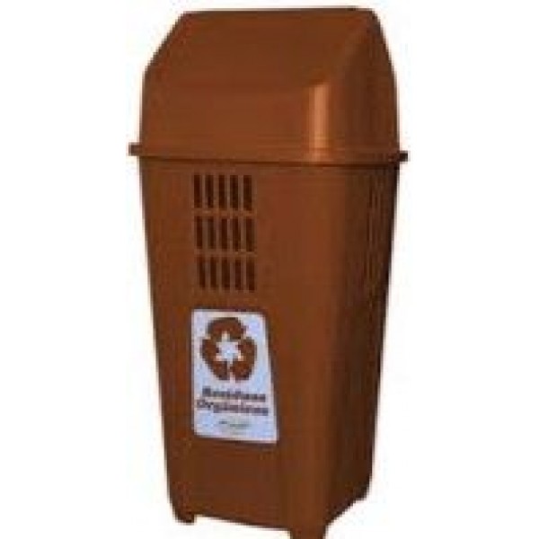 LIXEIRA BASC 50L PLASVALE MARRON