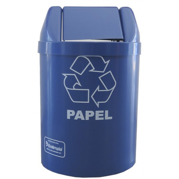 LIXEIRA RED BASC 14L AZUL C/ ADESIVO
