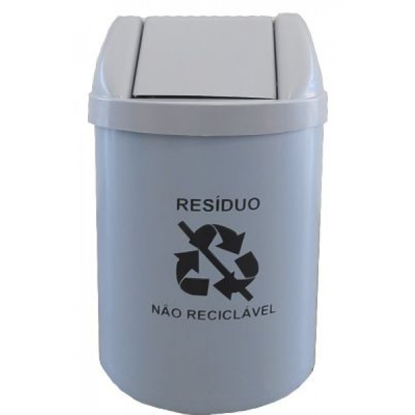 LIXEIRA RED BASC 14L CINZA C/ ADESIVO