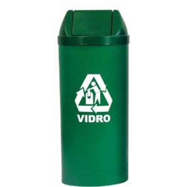 LIXEIRA RED BASC 23L VERDE C/ ADESIVO