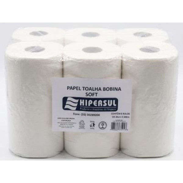 PAP TOALHA BOB 6 X 200 SOFT