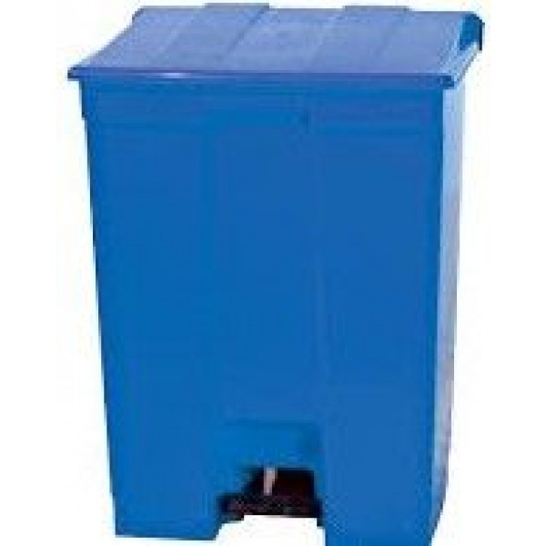 LIXEIRA C/ PEDAL 60L AZUL BRALIMPIA