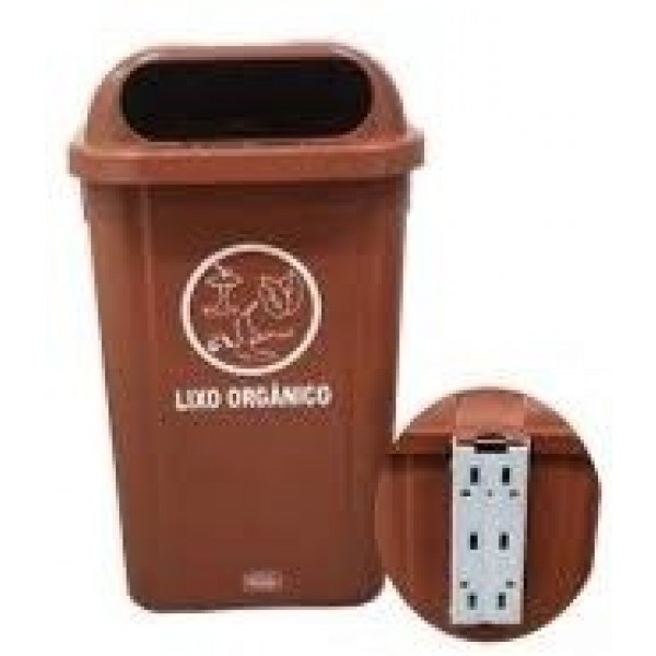 LIXEIRA COLETORA 50L S.PLÁSTICO C/ LOGO MARROM
