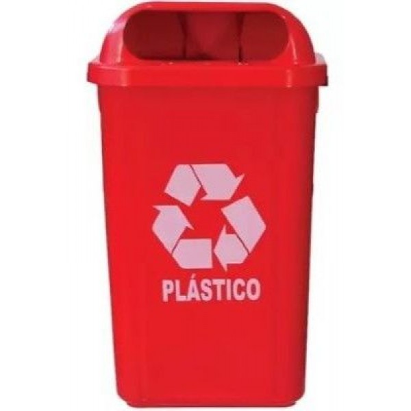 LIXEIRA COLETORA 50L S.PLÁSTICO C/ LOGO VERMELHA