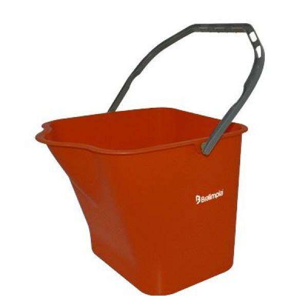 BALDE 15L C/ ALÇA VERMELHO BRALIMPIA