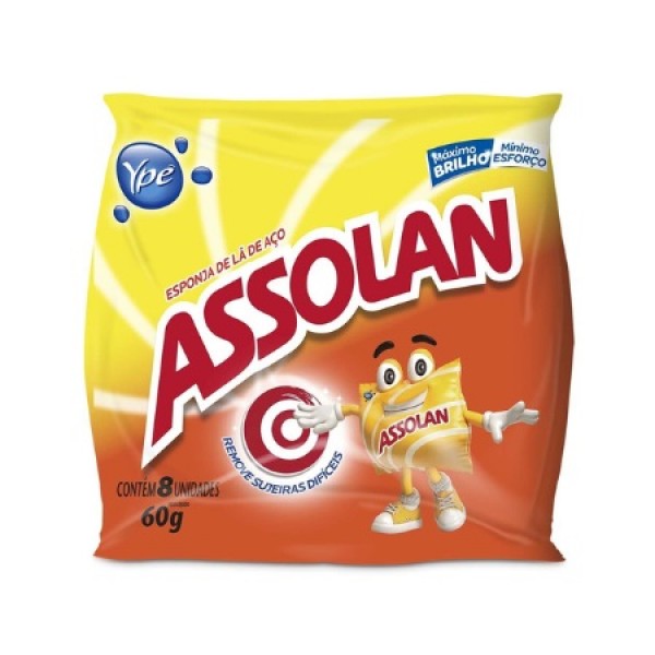 LÃ DE AÇO ASSOLAN C/ 8 UN