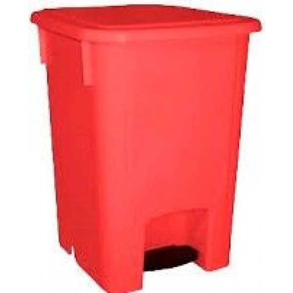 LIXEIRA C/ PEDAL 15L VERMELHA BRALIMPIA