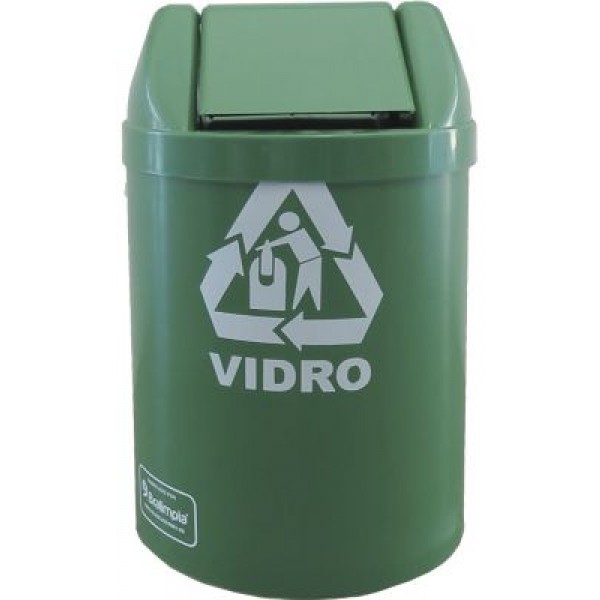 LIXEIRA RED BASC 14L VERDE C/ ADESIVO