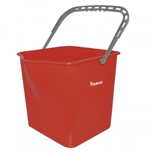 BALDE 25L C/ ALÇA VERMELHO BRALIMPIA