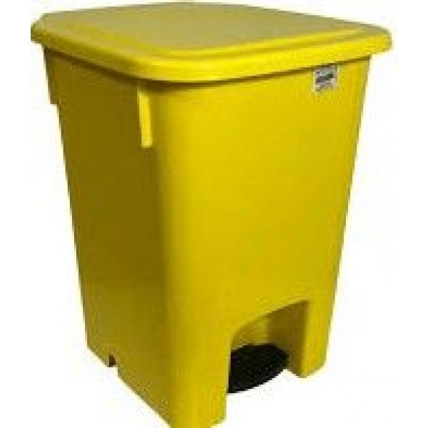 LIXEIRA C/ PEDAL 15L AMARELA BRALIMPIA
