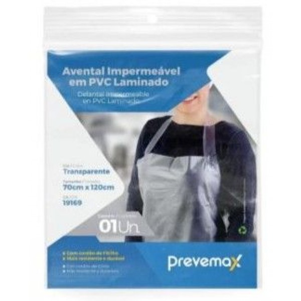 AVENTAL PVC C/ FITILHO TRANSPARENTE PREVEMAX