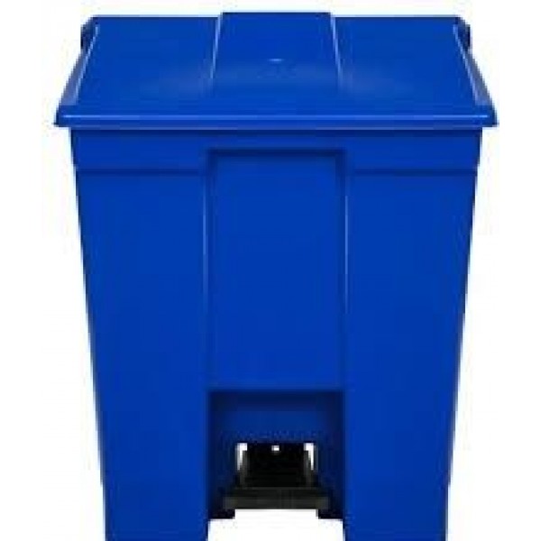 LIXEIRA C/ PEDAL 30L AZUL BRALIMPIA