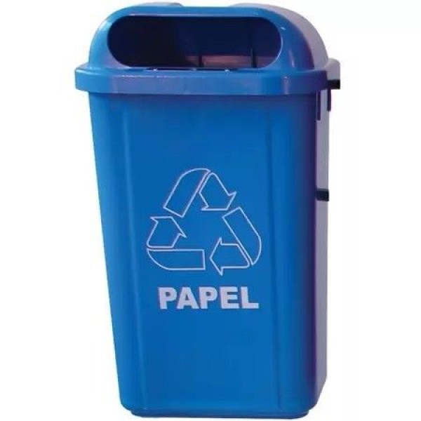 LIXEIRA COLETORA 50L S.PLÁSTICO C/ LOGO AZUL