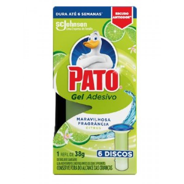 REFIL PATO GEL ADESIVO CITRUS 6 DISCOS