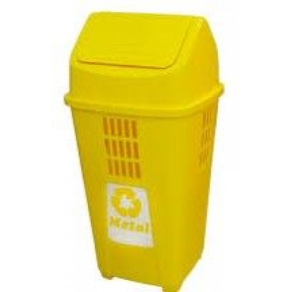 LIXEIRA BASC 50L PLASVALE AMARELA