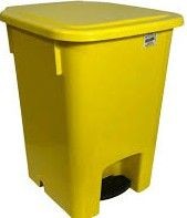 LIXEIRA C/ PEDAL 15L AMARELA BRALIMPIA