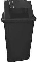 LIXEIRA QUADRADA BASC 100L S/ ADESIVO PRETA