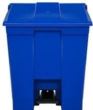 LIXEIRA C/ PEDAL 30L AZUL BRALIMPIA