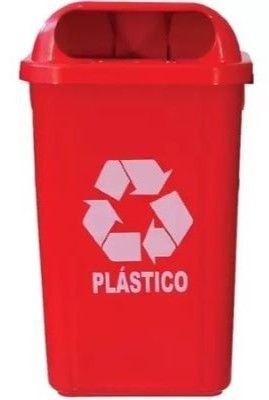 LIXEIRA COLETORA 50L S.PLÁSTICO C/ LOGO VERMELHA