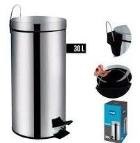 LIXEIRA INOX C/ PEDAL MOR 30L