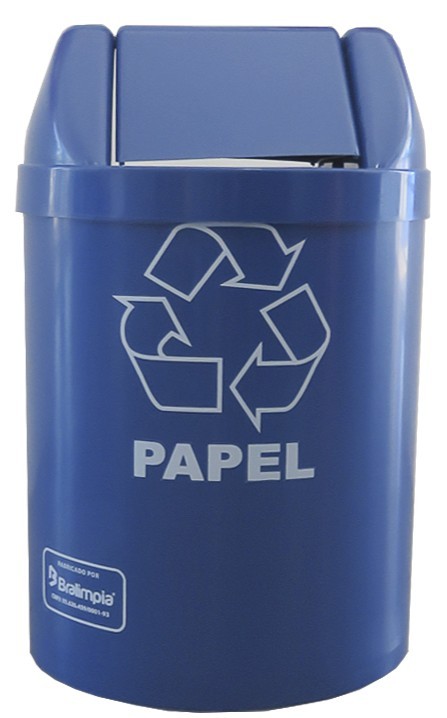 LIXEIRA RED BASC 14L AZUL C/ ADESIVO