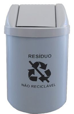 LIXEIRA RED BASC 14L CINZA C/ ADESIVO
