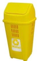 LIXEIRA BASC 50L PLASVALE AMARELA